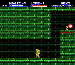 Stop when you can see the 3 bricks on the top ledge.